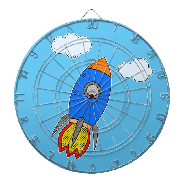 Cible De Fléchettes Roquette D'Espace De Cartographie Dans Le Ciel Ble (Devant)