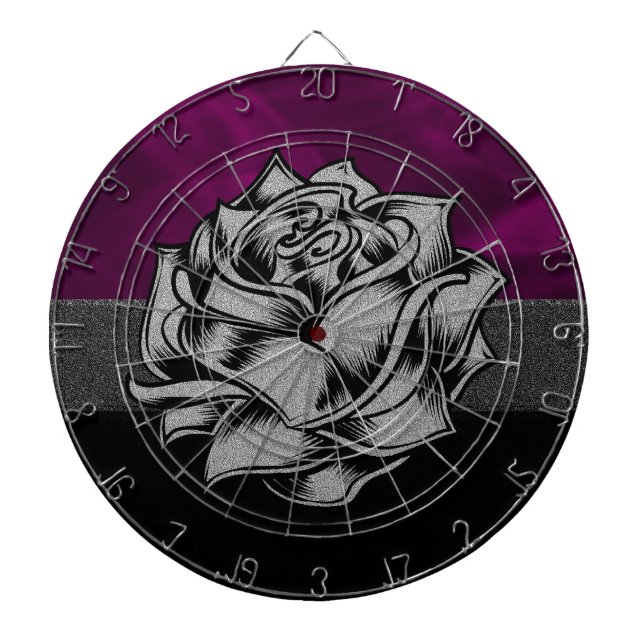 Cible De Fléchettes Rose blanc grunge avec l'arrière - plan fumeux (Devant)