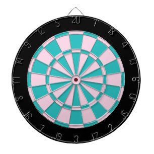 Cible de flechettes : Rose-clair, turquoise, et