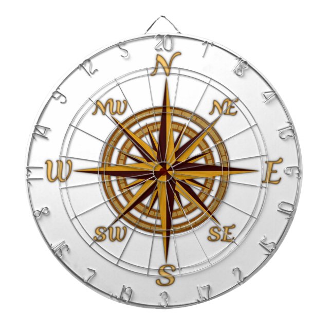 Cible De Fléchettes Rose de boussole antique de style (Devant)