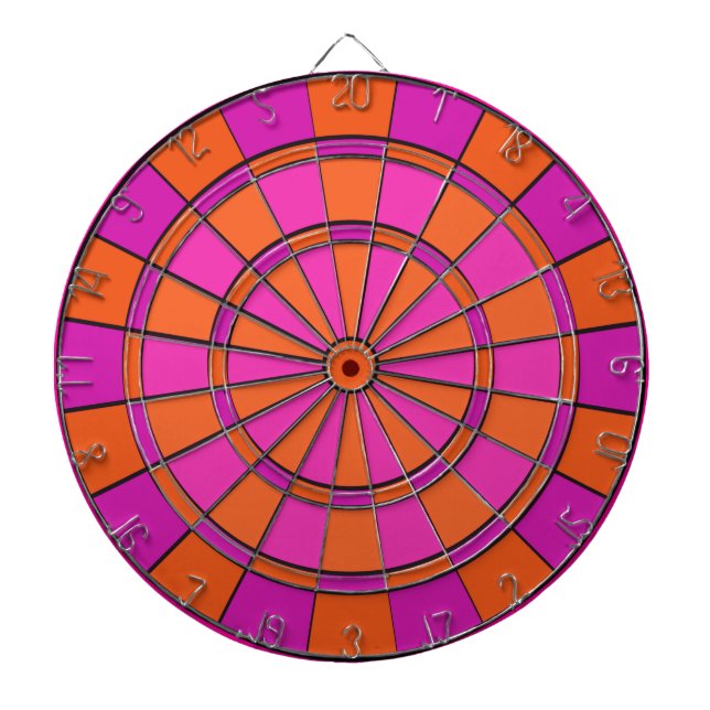 Cible de flechettes rose et orange (Devant)