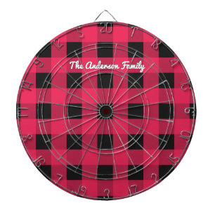 Cible De Fléchettes Rouge Buffalo Plaid Rustic Check Patterned Personn
