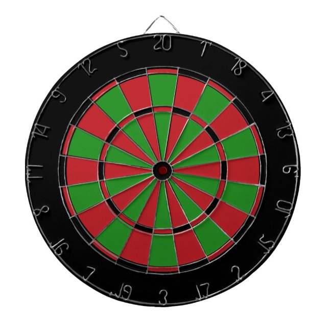 Cible de flechettes rouge et verte noire (Devant)
