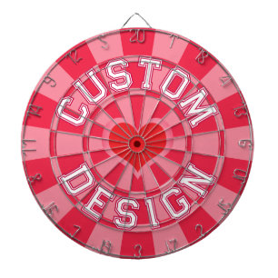 Cible De Fléchettes Rouge Rubis et Couleur Rose, Cœur Rouge avec Texte