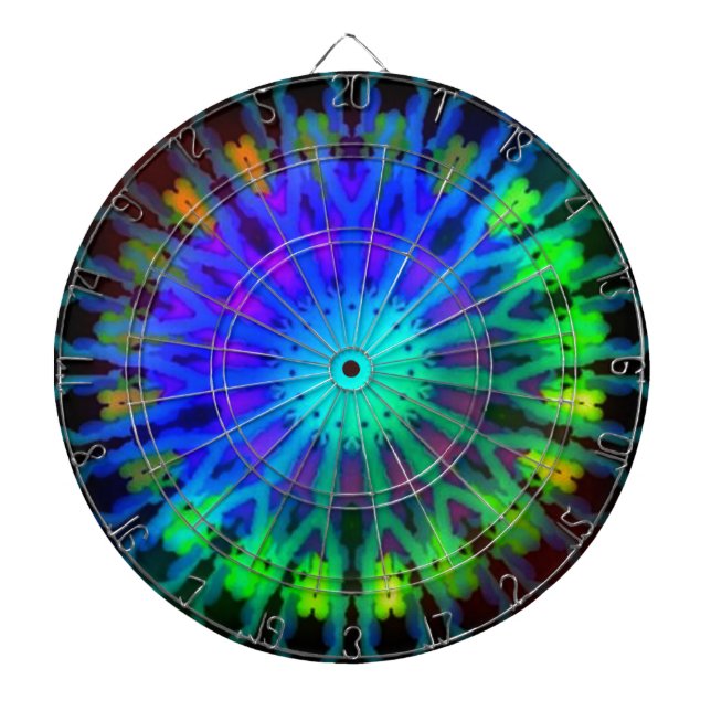 Cible De Fléchettes Rougeoyer dans l'art foncé de kaléidoscope (Devant)
