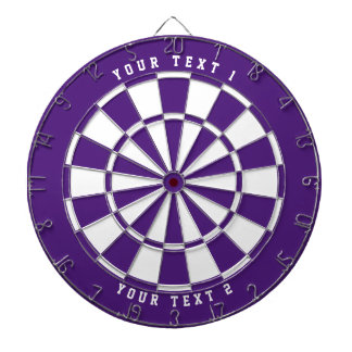 Cible De Fléchettes Royal violet & blanc | Police de sport à grande ét