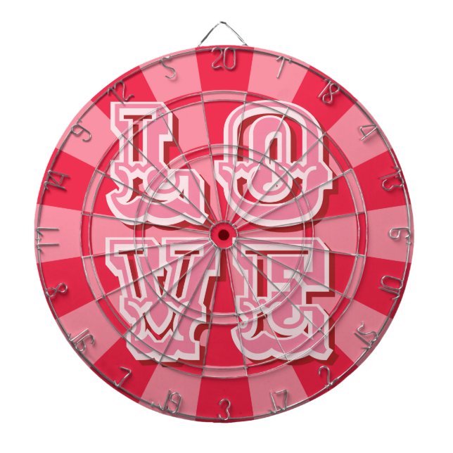 Cible De Fléchettes Ruby Red and Pink Vintage LOVE Cute Retro Design (Devant)
