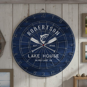 Cible De Fléchettes Russe Family Lake House Marine Blue Wood