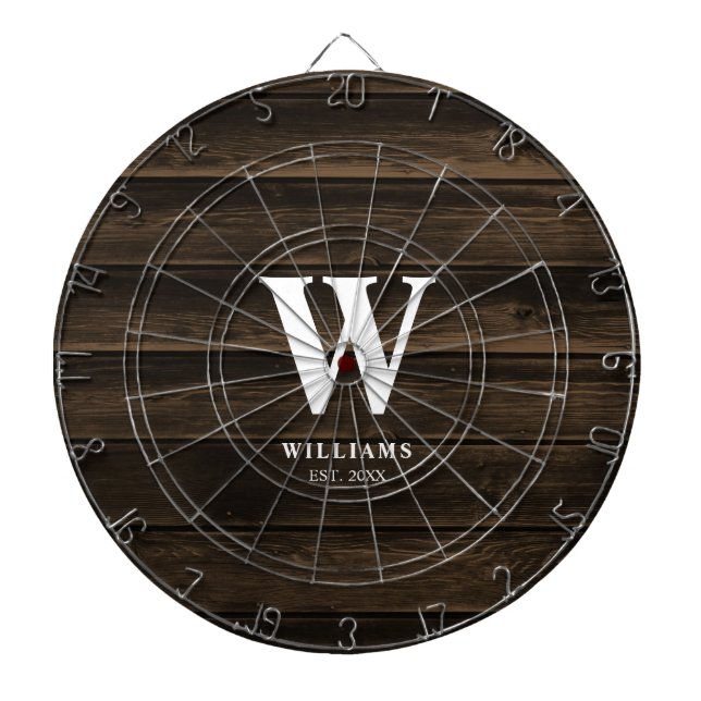 Cible De Fléchettes Rustic Country Darn Barn Wood Personnalisé (Devant)