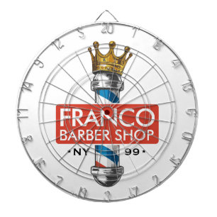 Cible De Fléchettes Salon de coiffure Barber Hair Shop King Crown Barb