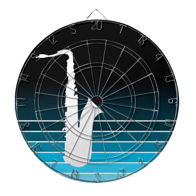 Cible De Fléchettes saxophone fondu bleu (Devant)