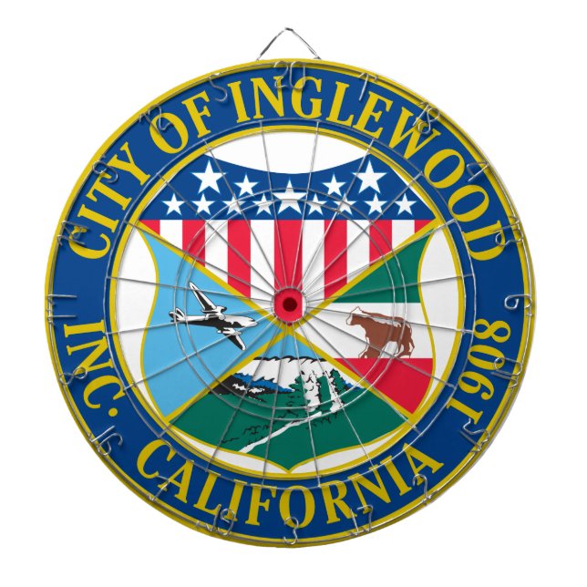 Cible De Fléchettes Sceau de la ville d'Inglewood en Californie (Devant)