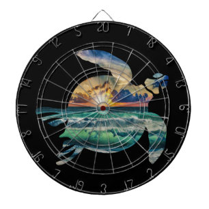 Cible De Fléchettes Sea Turtle Sunset Beach Golf Balls Golf Ball Marke