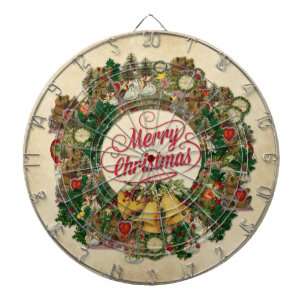Cible De Fléchettes Serre de Noël Vintage (Joyeux Noël)