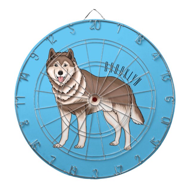 Cible De Fléchettes Siberian husky cartoon illustration (Devant)