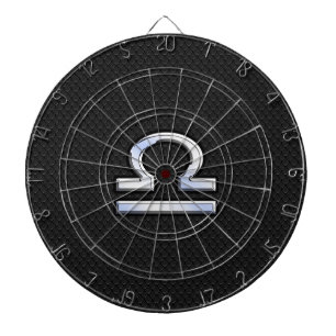 Cible De Fléchettes Silver Libra Zodiac Connexion en noir style peau d