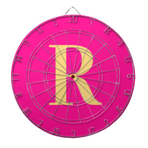 Cible De Fléchettes Simple Monogramme moderne Hot rose