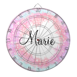 Cible De Fléchettes simple rose clair minimal ajouter votre nom texte