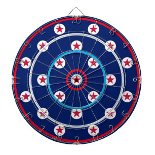 Cible De Fléchettes Soirée de jeux patriotiques rouge blanc bleu étoil