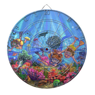 Cible De Fléchettes Sous la mer