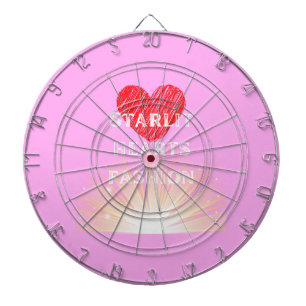 Cible De Fléchettes Starlit Coeurs Mode Coeur rouge Shine
