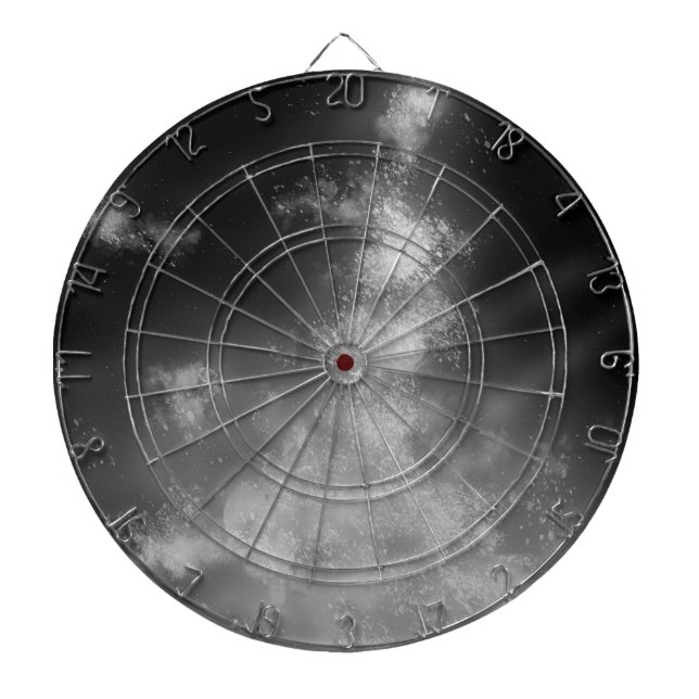 Cible De Fléchettes Starry Night Sky Monochrome Grey Darboard (Devant)