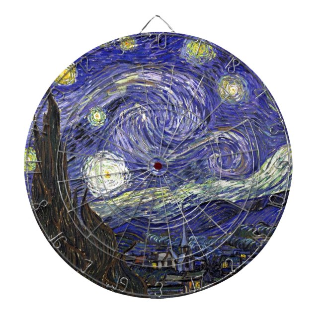 Cible De Fléchettes Starry Night, Vincent Van Gogh. (Devant)