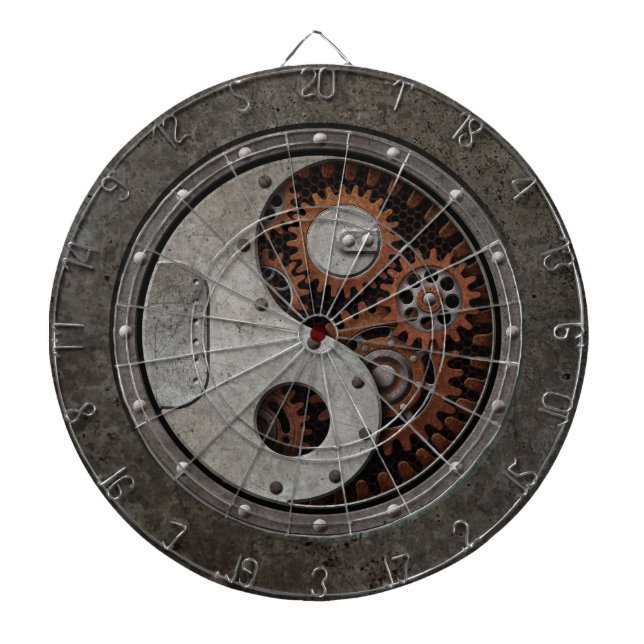 Cible De Fléchettes Steampunk Yin Yang (Devant)