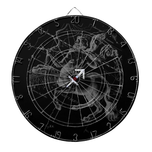 Cible De Fléchettes Style Chrome Sagittarius Zodiac Connexion Hevelius (Devant)