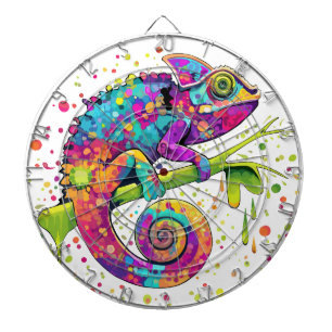 Cible De Fléchettes Style d'aquarelle des teintures Chameleon