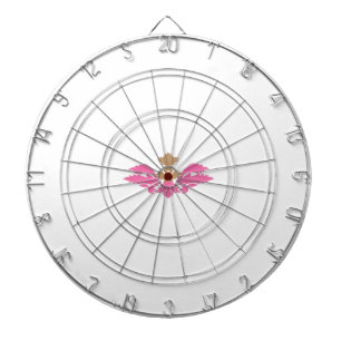 Cible De Fléchettes Style Décor, Rose Chaud, Laiton Antique