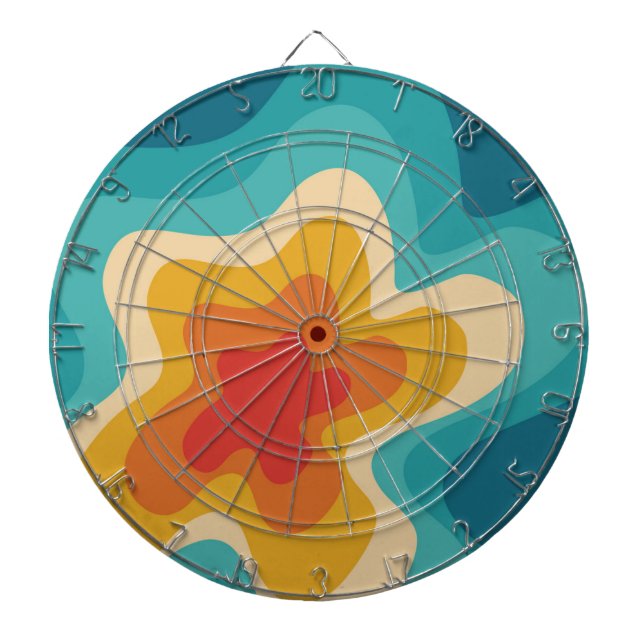 Cible De Fléchettes Style rétro coloré design tourbillon (Devant)