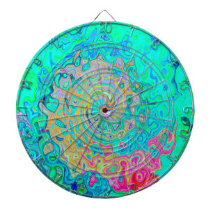 Cible De Fléchettes Super Abstrait Rainbow Liquid Swirl