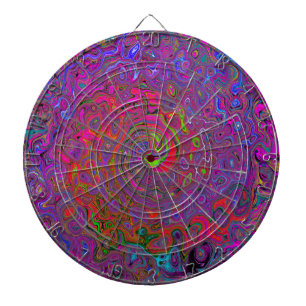 Cible De Fléchettes Super psychédélique Magenta Retro Liquide Swirl
