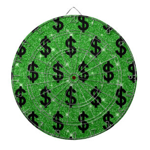 Cible De Fléchettes SYMBOLE Dollar Noir Argent Entrepreneur Wall Stree