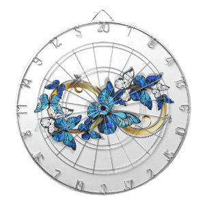Cible De Fléchettes Symbole Infini de Papillons Morpho Bleus