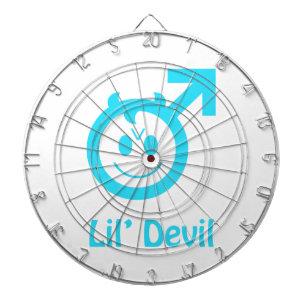 Cible De Fléchettes Symbole mâle de bébé bleu Lil Devil