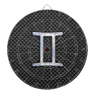 Cible De Fléchettes SYMBOLE Zodiaque Gemini Style fibre de carbone cha