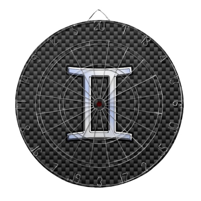 Cible De Fléchettes SYMBOLE Zodiaque Gemini Style fibre de carbone cha (Devant)