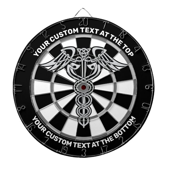 Cible De Fléchettes Table Celtique Caduceus Dartboard avec texte perso (Devant)