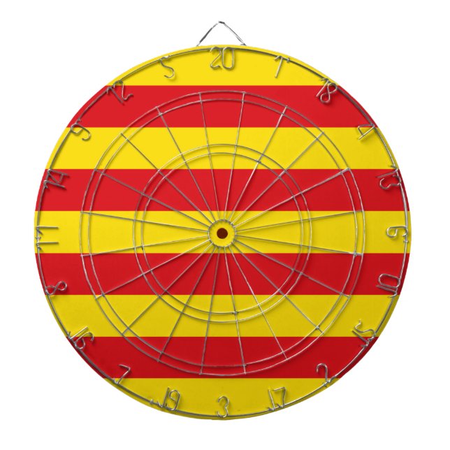 Cible De Fléchettes Tableau avec Drapeau de Catalogne, Espagne (Devant)