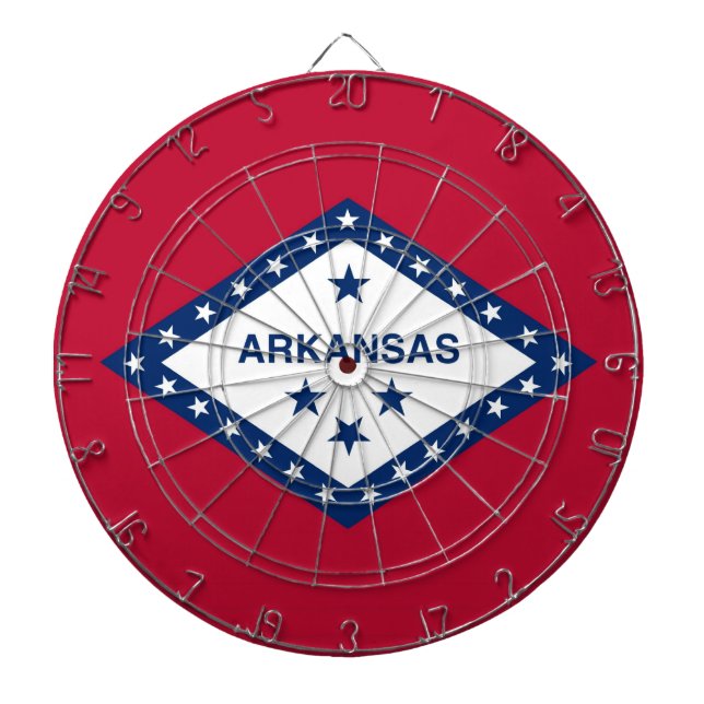 Cible De Fléchettes Tableau avec Drapeau de l'Arkansas, États-Unis (Devant)