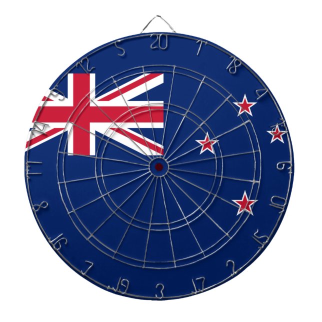 Cible De Fléchettes Tableau avec Drapeau de Nouvelle-Zélande (Devant)