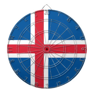 Cible De Fléchettes Tableau avec Drapeau d'Islande