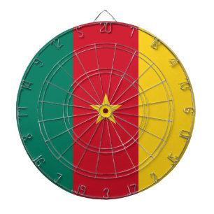 Cible De Fléchettes Tableau avec Drapeau du Cameroun