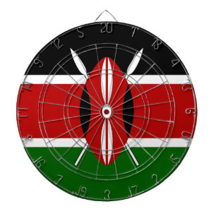 Cible De Fléchettes Tableau avec Drapeau du Kenya