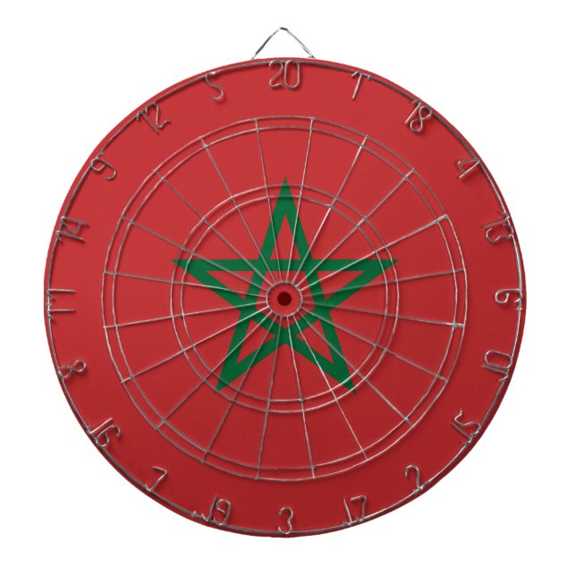 Cible De Fléchettes Tableau avec Drapeau du Maroc (Devant)