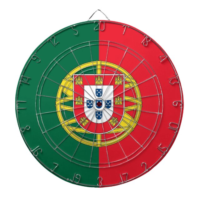 Cible De Fléchettes Tableau avec Drapeau du Portugal (Devant)