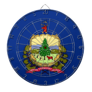 Cible De Fléchettes Tableau avec Drapeau du Vermont, États-Unis