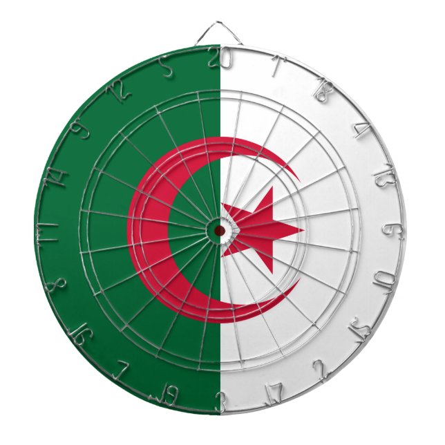 Cible De Fléchettes Tableau de bord avec Drapeau d'Algérie (Devant)